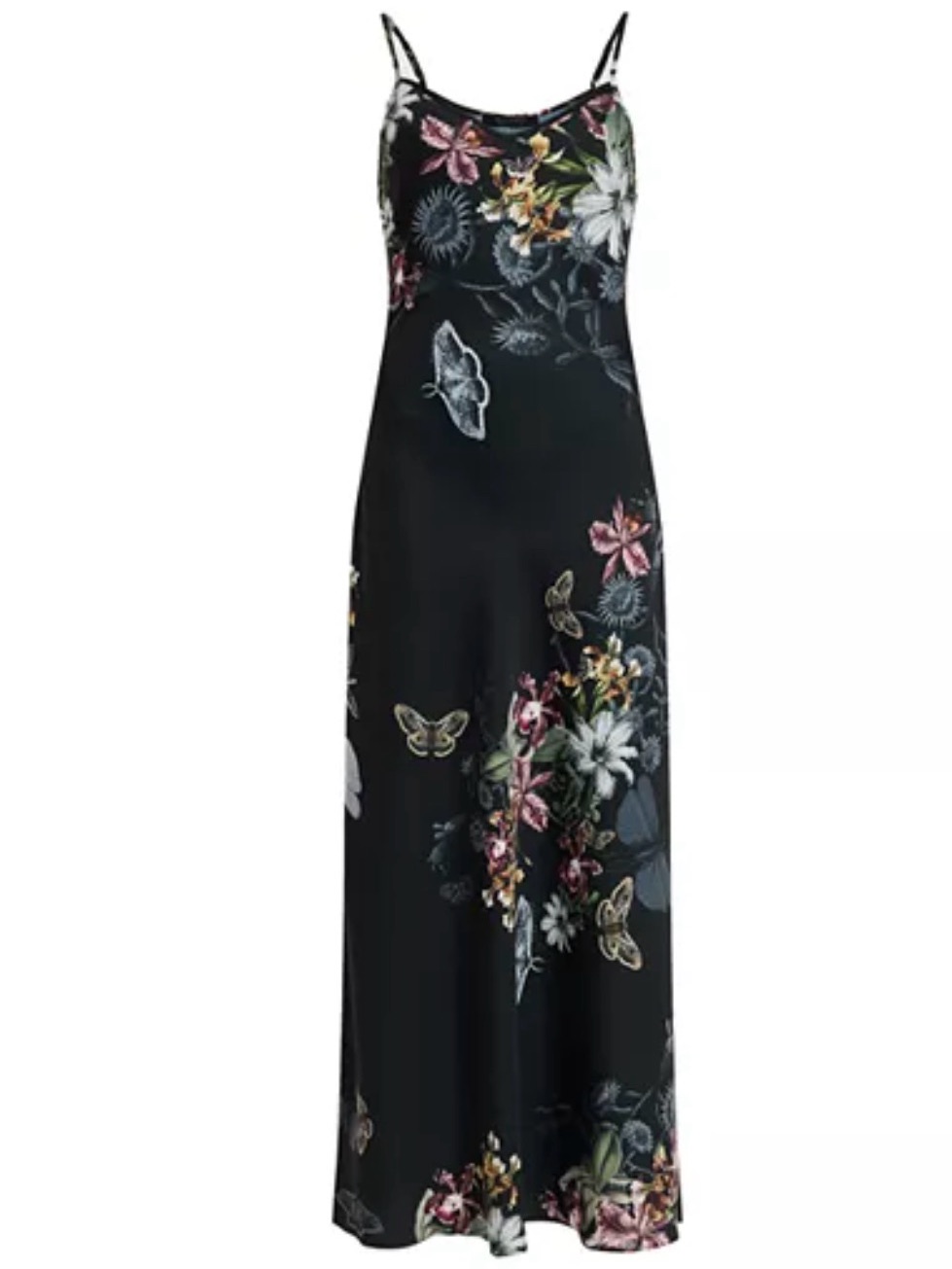 All Saint Bryony Black Floral Slip Dress